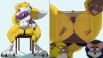  absurd_res anthro aplastante asphyxiation bandai_namco butt butt_crush canid canine crush digimon digimon_(species) female fox group hi_res hugeass human humanoid macro male male/female mammal micro miniguy renamon sitting_on_person sizedifference smothering squash_(disambiguation) thic 