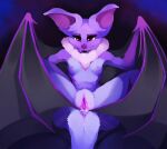  anthro areola bat_wings black_eyebrows black_membrane black_pupils black_wings bodily_fluids breasts chiropteran claws countershade_tail countershade_torso countershading cum cum_in_ass cum_in_pussy cum_inside cum_on_self eyebrows fangs female front_view fur fur_tuft genital_fluids genitals hi_res humanoid_genitalia humanoid_pussy inviting iris licking licking_lips looking_at_viewer mammal membrane_(anatomy) membranous_wings multicolored_body multicolored_fur navel neck_tuft nipples open_mouth open_smile presenting presenting_pussy pupils purple_areola purple_body purple_claws purple_ears purple_eyes purple_fur purple_nose purple_pussy purple_tail pussy sharp_teeth small_breasts smile snout solo spread_legs spread_pussy spreading teeth tongue tongue_out tuft two_tone_body two_tone_fur white_body white_fur winged_arms wings xzorgothoth 
