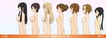  2473 6+girls akiyama_mio black_hair blush breast_chart brown_hair bust_chart chart everyone glasses highres hirasawa_ui hirasawa_yui k-on! kotobuki_tsumugi lineup long_image manabe_nodoka multiple_girls nakano_azusa nipples nude profile rm_(rm32) short_hair tainaka_ritsu translated twintails wide_image yamanaka_sawako 