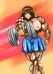  abs barbell breasts dumbbell extreme_muscles female hot muscle muscles muscular no_bra skirt suzumiya_haruhi suzumiya_haruhi_no_yuuutsu topless veins weight weights working_out workout 