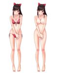  1girl bikini breasts love_plus naked nipples nude nude_filter photoshop pussy simple_background swimsuit takane_manaka uncensored 