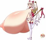  aldora apron artist_request breasts gigantic_breasts huge_nipples ladle panties pointy_ears puffy_nipples queen&#039;s_blade queen&#039;s_blade_rebellion queen's_blade queen's_blade_rebellion red_eyes side-tie_panties thighhighs 