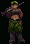  abs athletic beauty_mark belly beret big_breasts black_background bloons_tower_defense blue_eyes blush boots bottomwear breasts camo camo_bottomwear camo_clothing camo_pants camo_print clothed_female clothing dexie93 female footwear gun haplorhine hat headgear headwear hi_res mammal midriff monkey muscular muscular_female navel pants pattern_bottomwear pattern_clothing pattern_pants pose primate ranged_weapon rifle shirt simple_background sleeveless sleeveless_shirt sniper sniper_monkey sniper_rifle solo standing tank_top topwear weapon wide_hips 
