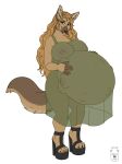  anthro breasts canid canine canis clothing domestic_dog female german_shepherd herding_dog high_heels mammal milk-jug nipples pastoral_dog platform_footwear platform_heels pregnant solo translucent translucent_clothing 