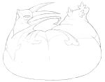  absurd_res ambiguous_gender belly feral green_belly green_body hi_res leaf_tail monochrome morbidly_obese nintendo obese overweight pok&eacute;mon pok&eacute;mon_(species) reptile scalie serperior sketch solo video_games zephy_03 