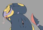  female feral genitals half-closed_eyes hi_res humanoid_genitalia justwhite looking_at_viewer narrowed_eyes nintendo pok&eacute;mon pok&eacute;mon_(species) pussy reptile scalie seviper smile smirk snake solo video_games 