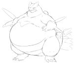 absurd_res anthro belly bodily_fluids feral hi_res male morbidly_obese morbidly_obese_feral morbidly_obese_male nintendo obese obese_feral obese_male open_mouth overweight overweight_feral overweight_male pok&eacute;mon pok&eacute;mon_(species) sceptile simple_background sketch solo sweat video_games weight_gain white_background zephy_03 