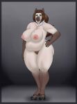  absurd_res anthro big_breasts breasts canid canine canis domestic_dog female genitals hi_res mammal markings mature_female mole_(marking) mole_on_breast mole_under_eye nipples nude pancarta pubes pussy slightly_chubby solo veiny_breasts 