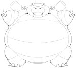  anthro belly black_and_white blastoise blue_belly blue_body cannon feral hi_res male monochrome morbidly_obese nintendo obese overweight pok&eacute;mon pok&eacute;mon_(species) ranged_weapon shell shocked simple_background sketch solo video_games weapon white_body zephy_03 