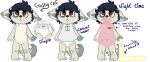  2014 anthro archived_source bedding blanket clothed clothing diaper digital_drawing_(artwork) digital_media_(artwork) dipstick_ears dipstick_tail english_text fur gally_(monsterbunny) hair markings model_sheet monsterbunny multicolored_ears off/on pacifier shirt signature simple_background solo standing tail_markings text topwear watermark young 