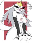  anthro aptom7747 areola avian avian_demon beak big_breasts bird black_hair breasts clothed clothing cowgirl_position crown demon dialogue duo faceless_character faceless_male female female_on_human female_penetrated from_front_position fur hair helluva_boss hi_res human human_on_anthro interspecies light-skinned_male light_body light_skin looking_pleasured male male/female male_on_anthro male_penetrating male_penetrating_female mammal mature_female muscular muscular_male nipples on_bottom on_top partially_clothed penetration pink_areola pink_nipples sex simple_background smile stella_(helluva_boss) tongue white_body white_fur 