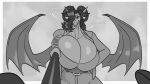  2022 anthro big_breasts black_hair borisalien breasts cane cleavage clothed clothing curvy_figure digital_media_(artwork) dragon female first_person_view hair hi_res huge_breasts scalie solo voluptuous wide_hips wings 