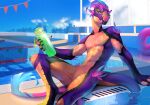  absurd_res anthro feathered_snake feathers hi_res lizard male poolside reptile ruthelli scalie snake solo water wet zotz_(superkorpse) 