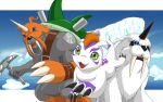  16:10 2008 ambiguous_gender arctic bandai_namco blue_eyes claws day detailed_background digimon digimon_(species) digital_media_(artwork) fangs feral fur gomamon green_eyes grey_body group hair hi_res holding_object horn iceberg ikkakumon looking_at_another mohawk multicolored_body open_mouth orange_body orange_fur pickaxe red_hair sabertooth_(anatomy) sachiryu sea sky teeth two_tone_body wallpaper water white_bars white_body white_fur widescreen zudomon 