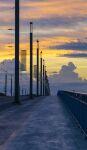  bridge cloud cumulonimbus_cloud dawn hoshiumisora lamppost morning original road scenery street sunlight sunrise 