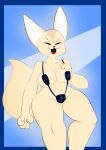  :3 absurd_res aggressive_retsuko anthro big_breasts bikini breasts canid canine clothing duskcy female fenneko fox hand_on_breast hi_res huge_breasts looking_at_viewer mammal open_mouth open_smile sanrio simple_background sling_bikini smile smug solo swimwear 