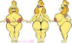  absurd_res animal_crossing anthro big_breasts big_butt breasts butt canid canine canis chubby_female domestic_dog female hi_res inverted_nipples isabelle_(animal_crossing) isolatedartest mammal nails nintendo nipples overweight portrait rear_view sharp_nails shih_tzu side_boob side_view slightly_chubby smile solo tagme toy_dog video_games wide_hips 