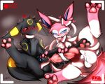  &lt;3 2021 3_toes absurd_res animal_genitalia animal_penis balls black_body black_fur blue_eyes blush bodily_fluids canine_penis claws duo eeveelution erection feet feral feral_on_feral fermusieboir4 fur genital_fluids genitals hi_res kemono knot looking_at_viewer male male/male motion_lines naughty_face nintendo pawpads paws penis penis_tip pink_body pink_fur pok&eacute;mon pok&eacute;mon_(species) precum recording red_eyes sheath signature spread_legs spreading sweat sweatdrop sylveon toe_claws toes tongue tongue_out umbreon video_games white_body white_fur 