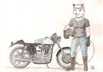  anastasia_(kalahari) anthro arctic_fox canid canine female fox mammal motorcycle n2o solo vehicle 