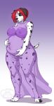  anthro breasts canid canine canis clothing dalmatian domestic_dog female hair hi_res kittydee mammal pregnant sammie_(spyingredfox) solo translucent translucent_clothing 
