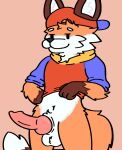  animal_genitalia animal_penis animated anthro ball_tuft balls baseball_cap big_penis bottomless brown_body brown_fur canid canine canine_penis cheese_stick_(wolfg3nder) clothed clothing clothing_lift erection fluffy fluffy_ears fluffy_tail fox fur genitals hat headgear headwear hi_res hoodie huddsies knot looking_at_viewer male mammal multicolored_clothing navel neck_tuft nude orange_body orange_fur penis sheath shirt shirt_lift simple_background smile smug solo topwear tuft white_body white_fur wobble 