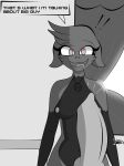  &lt;3 &lt;3_eyes absurd_res anthro black_body black_fur breasts clothed clothing detailed_background dialogue domestic domestic_cat duo felid feline felis female firenox1559 fur galia_(firenox1559) genitals green_body greyscale hi_res looking_at_another looking_at_genitalia looking_at_penis lust male male/female mammal monochrome naughty_face nipples nude penis pink_eyes red_eyes smile topless 