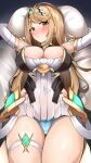  1girl :o absurdres bangs blonde_hair blue_panties blush breasts cleavage dress earrings elbow_gloves enishi96 from_below gloves highres jewelry large_breasts long_hair looking_at_viewer lying mythra_(xenoblade) on_back open_mouth panties solo tiara underwear white_dress white_gloves xenoblade_chronicles_(series) xenoblade_chronicles_2 yellow_eyes 
