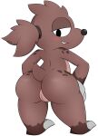  absurd_res alpha_channel animal_humanoid anthro big_butt blush blush_lines bottom_heavy brown_spots butt claws eulipotyphlan eulipotyphlan_humanoid female genitals hair hi_res humanoid looking_down mammal mammal_humanoid mocha_(zinzoa) mole_(disambiguation) mole_humanoid nude pinup ponytail pose pussy short_stack simple_background solo spots teasing thick_thighs transparent_background zinzoa 