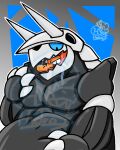  aggron ambiguous_gender belly blue_eyes bodily_fluids charizard drooling duo grabbing_belly hi_res hydrodaferaligatr nintendo oral_vore orange_body orange_skin pok&eacute;mon pok&eacute;mon_(species) saliva video_games vore 