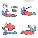  1:1 bedding blanket blue_body blue_fox_(foxes_in_love) blue_fur blue_tail canid canine comic dialogue duo english_text feral fox foxes_in_love fur green_body green_fox_(foxes_in_love) green_fur green_tail hi_res male_(lore) mammal shadow simple_background text url 