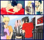  2girls black_hair blonde_hair comic couple green_eyes haruno_sakura hetero hyuuga_hinata ilabarattolo multiple_boys multiple_girls naruto naruto_(series) naruto_shippuuden pink_hair uchiha_sasuke uzumaki_naruto 