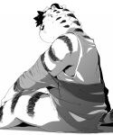  2014 anthro biped clothing felid hi_res hinami hoodie humanoid_hands kemono male mammal pantherine shirt simple_background sitting solo tiger topwear unavailable_at_source white_background young 
