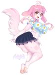  absurd_res anthro big_breasts bottomwear breasts canid canine canis clothing domestic_dog female fur hi_res kitsuumi mammal miniskirt pink_body pink_fur skirt solo 