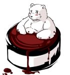  2011 anthro black_nose blush candy chocolate dessert food istani kemono male mammal overweight overweight_male polar_bear sitting solo ursid ursine white_body 