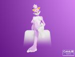  3d_(artwork) 5_fingers 5_toes anthro barefoot blaze_the_cat blender_(software) breasts calebjb digital_media_(artwork) domestic_cat feet felid feline felis female fingers foot_fetish foot_focus humanoid_feet mammal nipples nude pinup plantigrade pose purple_body sega simple_background smile solo sonic_the_hedgehog_(series) toes 