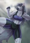  2022 5_fingers anthro breasts clothed clothing digital_media_(artwork) equid equine female fingers green_eyes grey_hair hair hi_res hooves horse mammal margony smile solo 