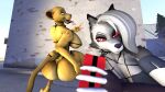  3d_(artwork) anthro arm_warmers armwear big_breasts big_butt bikini bikini_bottom bikini_top breasts butt canid canine canis cellphone clothing crouching digital_media_(artwork) disney domizoni duo ear_piercing felid female fur gesture gloves grey_body grey_clothing grey_fur hair hand_on_butt handwear helluva_boss holding_butt huge_breasts lion loona_(helluva_boss) mammal nala outside pantherine pentagram phone piercing rear_view red_phone red_sclera ring selfie smartphone smile swimwear taking_picture the_lion_king tongue tongue_out v_sign white_hair wolf yellow_body yellow_fur yellow_sclera 
