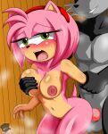  accessory amy_rose anthro anus breast_grab breast_squish breasts butt butt_grab duo eulipotyphlan female genitals green_eyes hair hair_accessory hand_on_breast hand_on_butt hedgehog hi_res humanoid looking_at_viewer looking_pleasured male male/female mammal open_mouth penetration penis pink_body pink_hair pussy sauna sega sirjzau sonic_the_hedgehog_(series) squish tongue tongue_out vaginal vaginal_penetration 