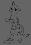  3_toes avian beak clothing crossed_arms feathers feet feral fingers friendship_is_magic gallus_(mlp) gryphon hasbro long_tail male my_little_pony mythological_avian mythology navel pose sketch smile tail_tuft toes tuft underwear wenni 