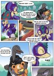  belt_collar bulge cloak clothing comic costume cyndaquil dialogue english_text grabbing group hi_res knife nintendo pok&eacute;mon pok&eacute;mon_(species) primal_(infycharmander) ryme_(totodice1) salazzle teddiursa text torn_clothing video_games voidtails 