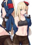  1girl bangs blonde_hair blue_eyes blush breasts fate/grand_order fate_(series) gloves long_hair looking_at_viewer lord_el-melloi_ii_case_files multiple_views navel reines_el-melloi_archisorte shiseki_hirame small_breasts thighs white_gloves 
