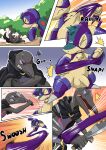  balls belt_collar cloak clothing comic costume cyndaquil duo english_text flaccid foreskin genitals hi_res knife male nintendo penis plant pok&eacute;mon pok&eacute;mon_(species) primal_(infycharmander) ryme_(totodice1) salazzle text torn_clothing tree video_games voidtails 