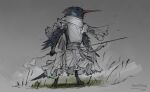  2022 ambiguous_gender anthro avian bid bird clothed clothing digital_media_(artwork) holding_object holding_weapon solo standing themefinland weapon 