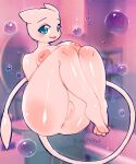  absurd_res anthro anus areola big_breasts blue_eyes blush breasts bubble butt female genitals hi_res legendary_pok&eacute;mon long_tail mew nintendo nipples nude pok&eacute;mon pok&eacute;mon_(species) pukemilked pussy smile solo video_games 