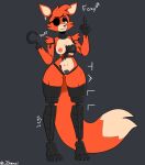  1_eye animatronic anthro big_tail breasts canid canine covered_pussy ear_piercing ear_ring exposed_endoskeleton eye_patch eyewear female five_nights_at_freddy&#039;s fox foxy_(fnaf) fur gesture grey_nipples hi_res hook hook_hand machine mammal middle_finger nipples piercing pussy_tape red_body red_fur red_nipples robot scottgames small_breasts solo text thick_thighs video_games wide_hips yellow_eyes zhenai 
