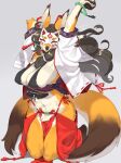  absurd_res anthro breasts canid canine clothed clothing female fox fur hair hi_res kame_3 kemono looking_at_viewer mammal mask smile solo 