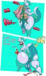  absurd_res anthro anus backsack balls big_butt big_penis bodily_fluids butt candy dessert duo food genitals glub_(femboy_goo) goodra hi_res huge_butt huge_penis kissing lopunny male male/male nintendo penis pok&eacute;mon pok&eacute;mon_(species) puffy_anus size_difference smashmat thick_thighs video_games wide_hips 