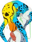  alien amphibian anthro coiled_tongue coiling drugged duo felid feline female frog hallucination hi_res hoisxi male male/female mammal pantherine slime snow_leopard substance_intoxication 