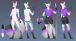  absurd_res anthro big_butt bottomwear butt canid canine clothed clothed/nude clothing featureless_crotch fluffy fluffy_tail fox hi_res hotpants huge_butt male mammal melee_weapon model_sheet nude okata polearm shirt shorts solo spear standing thick_thighs topwear weapon 