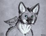  2019 5:4 ambiguous_gender anthro avian beak bird blue_eyes bust_portrait canid canine cheek_tuft dated duo facial_tuft fangs feathers feral fur glistening glistening_eyes glistening_nose green_eyes head_tuft heterochromia inner_ear_fluff jewelry male mammal maned_wolf neck_tuft necklace open_mouth partially_colored portrait shoulder_tuft signature skyelegs tongue tuft whiskers 